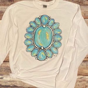 TURQUOISE CONCHO Long Sleeve Graphic Tee